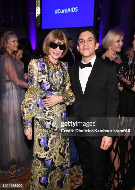 Anna Wintour and Matthew Lopez attend the 2020 amfAR New York Gala at Cipriani Wall Street on February 05, 2020 in New York City.