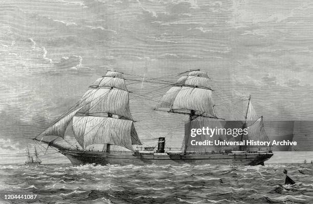 Maritime transport. New Mail Steamboat "Alfonso XII" , belonging to the transatlantic company of Mr A. Lopez & Co. It was built by Wm. Denny,...