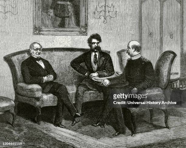 Germany, Berlin. Conference between the chancellors of the three northern empires about the Eastern Question. From left to right: Russian prince...