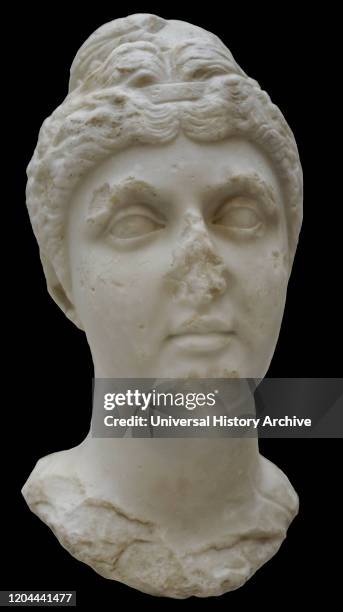 Faustina the Elder . Roman empress. Wife of Antoninus Pius. Nerva-Antonine dynasty. Bust. 145-150. Marble. National Archaeological Museum, Madrid,...