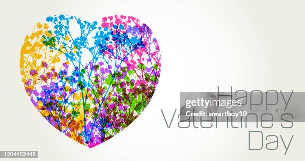 valentines day greeting - gypsophila stock illustrations