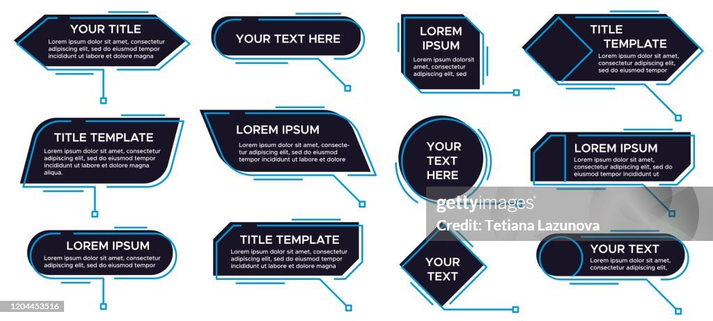Address Callouts Callouts Titles Banner Futuristic Callouts Template Digital Line Text ...