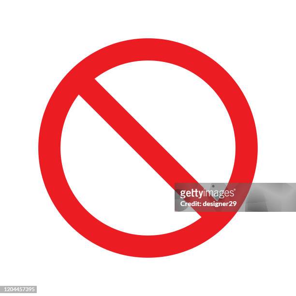 no sign icon. red crossed circle vector design. - exclusion stock illustrations