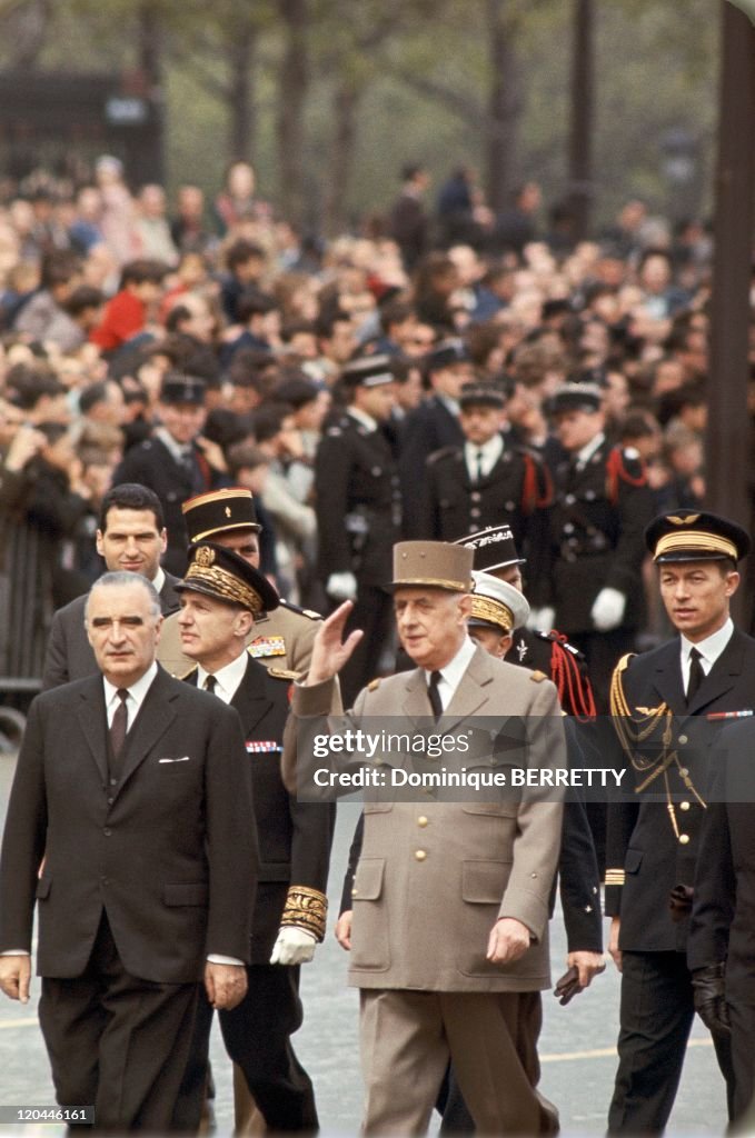 Charles De Gaulle And Georges Pompidou In Paris, France On January 01, 1967 -