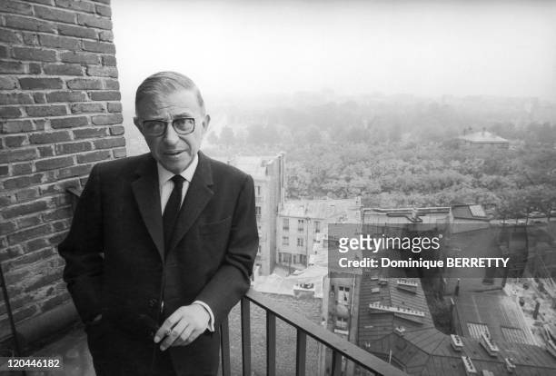 Jean-Paul Sartre In Paris, France In 1966 - Writer and philosopher.