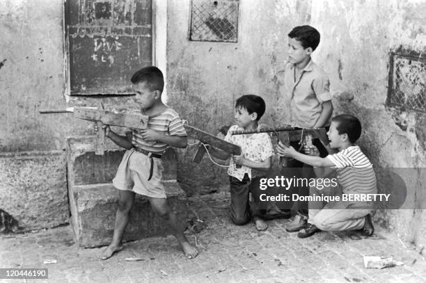 The Algerian War In Algeria - Young Algerians playing war.