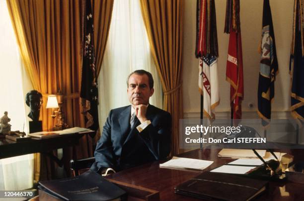 Richard Nixon in United States in the 1970s - in the Oval Office.