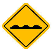 Road sign uneven traffic symbol vector illustration background