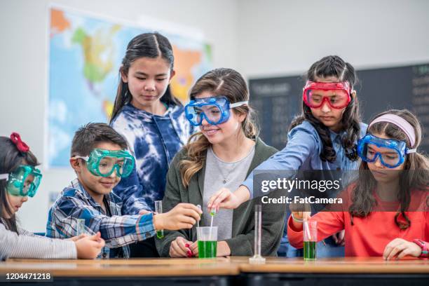 Colorful Beakers Group On White Photos and Premium High Res Pictures ...