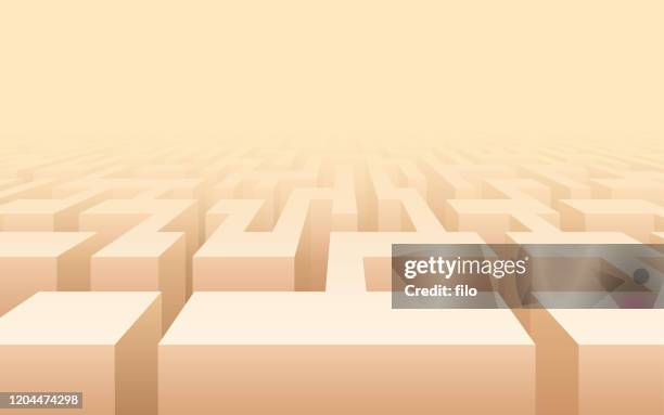 maze abstract background - sepia toned background stock illustrations