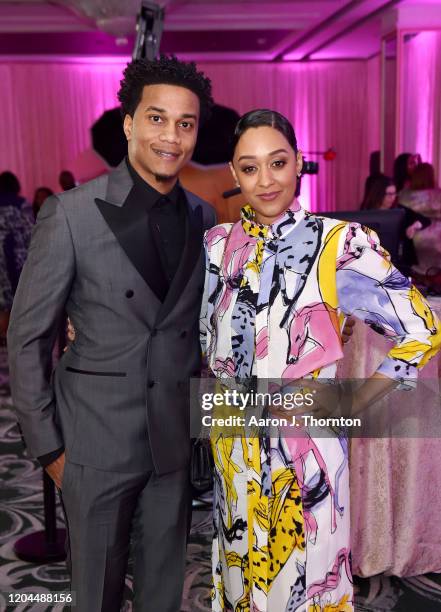 Cory Hardrict and Tia Mowry-Hardrict attend the 2020 13th Annual ESSENCE Black Women in Hollywood Luncheon at Beverly Wilshire, A Four Seasons Hotel...