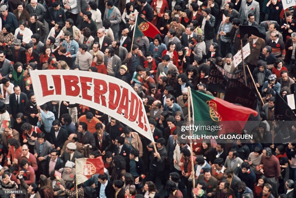 The Carnation Revolution In Lisbon, Portugal In May 1, 1974 -