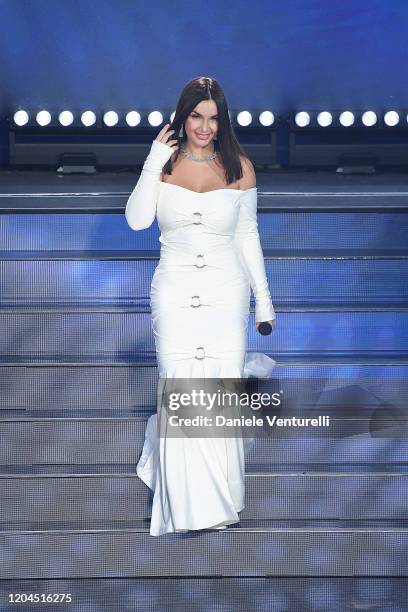 Elettra Lamborghini attends the 70° Festival di Sanremo at Teatro Ariston on February 06, 2020 in Sanremo, Italy.