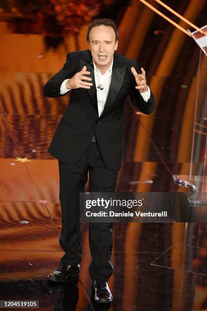 Roberto Benigni attends the 70° Festival di Sanremo at Teatro Ariston on February 06, 2020 in Sanremo, Italy.