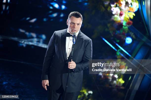 Tiziano Ferro attends the 70° Festival di Sanremo at Teatro Ariston on February 06, 2020 in Sanremo, Italy.