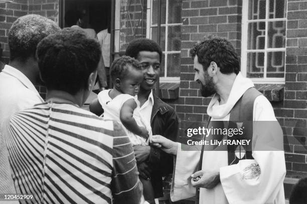 Father Laffont in Soweto, South Africa in May, 1990 - AFrench priest who has been living in Soweto for the past 6 years.