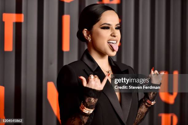 Becky G attends the Bvlgari B.zero1 Rock collection event at Duggal Greenhouse on February 06, 2020 in Brooklyn, New York.