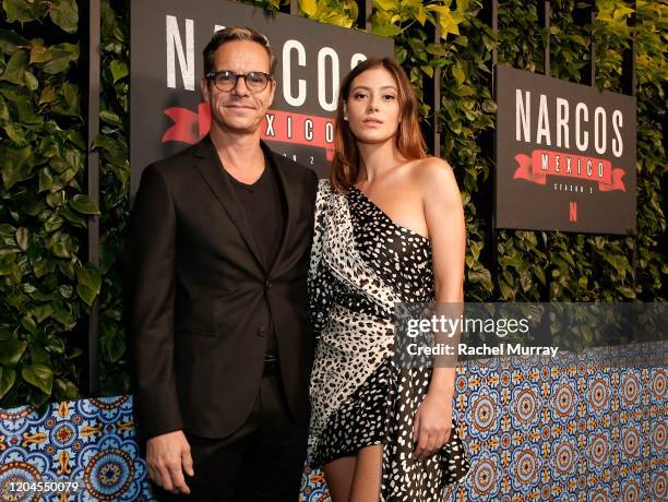 Tony Dalton and Alejandra Guilmant attend a special screening of "NARCOS: MEXICO" Season 2 presented by Netflix at Netflix Offices on February 06,...