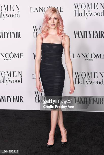 Katherine McNamara attends the Vanity Fair and Lancôme Women in Hollywood celebration at Soho House on February 06, 2020 in West Hollywood,...