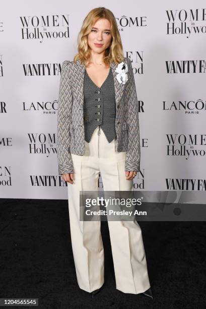 Lea Seydoux attends the Vanity Fair and Lancôme Women in Hollywood celebration at Soho House on February 06, 2020 in West Hollywood, California.