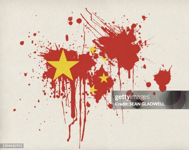 chinese flag paint splash - blood drip stock pictures, royalty-free photos & images