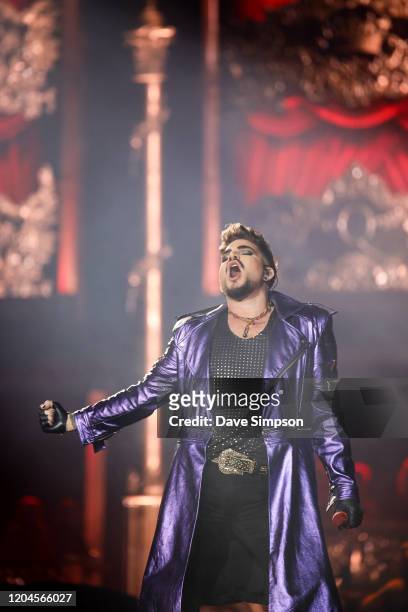 Adam Lambert performs as Queen + Adam Lambert at Mt Smart Stadium on February 07, 2020 in Auckland, New Zealand.