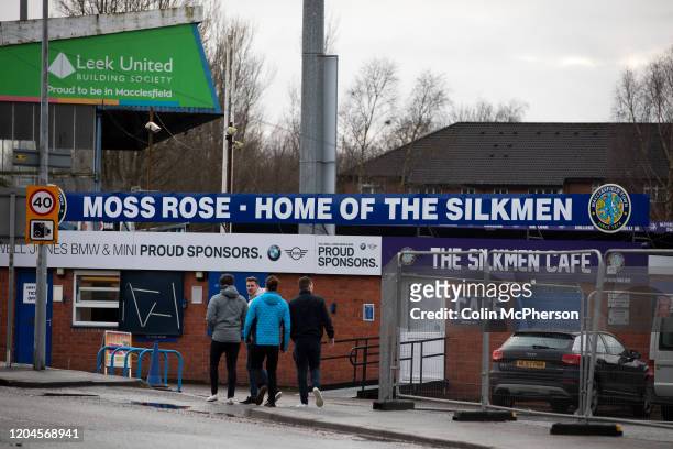 Spectators arriving outside the ground before Macclesfield Town played Grimsby Town in a SkyBet League 2 fixture at Moss Rose. The home club had...