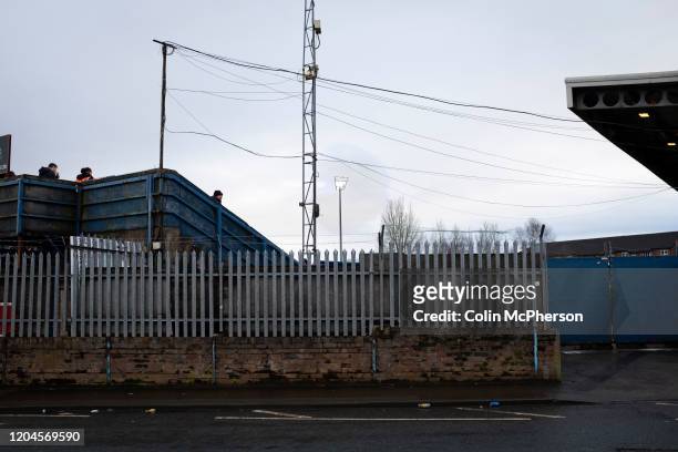 An exterior view of the ground before Macclesfield Town played Grimsby Town in a SkyBet League 2 fixture at Moss Rose. The home club had suffered...