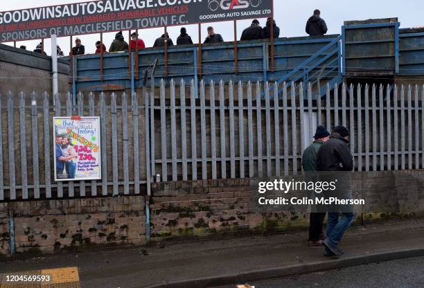 Spectators arriving outside the ground before Macclesfield Town played Grimsby Town in a SkyBet League 2 fixture at Moss Rose. The home club had...