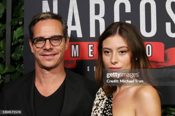 Tony Dalton and Alejandra Guilmant attend the Los Angeles premiere of Netflix's "Narcos: Mexico" Season 2 held at Netflix Home Theater on February...
