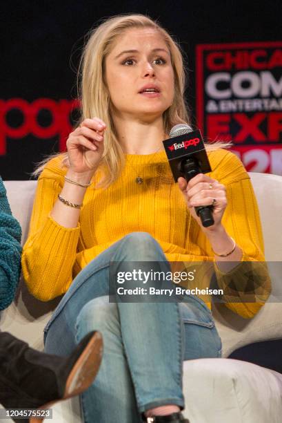 Actor Erin Moriarty speaks during C2E2 at McCormick Place on March 01, 2020 in Chicago, Illinois.