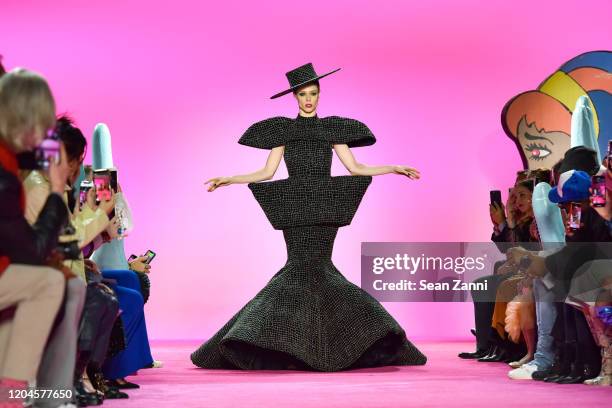 Model Coco Rocha walks the runway for the Christian Siriano AW 20 Fashion Show at Gallery I at Spring Studios on February 06, 2020 in New York City.