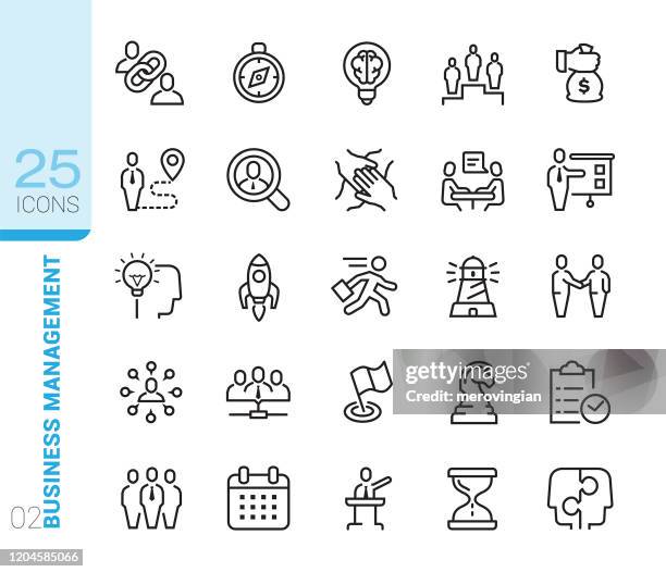 business management icon set - value chain stock illustrations