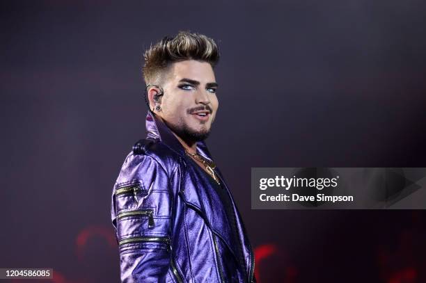 Adam Lambert performs as Queen + Adam Lambert at Mt Smart Stadium on February 07, 2020 in Auckland, New Zealand.