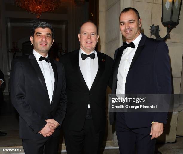 Oliver Wenden, Prince Albert II of Monaco and Milutin Gatsby attends 2020 Hollywood For The Global Ocean Gala Honoring HSH Prince Albert II Of Monaco...