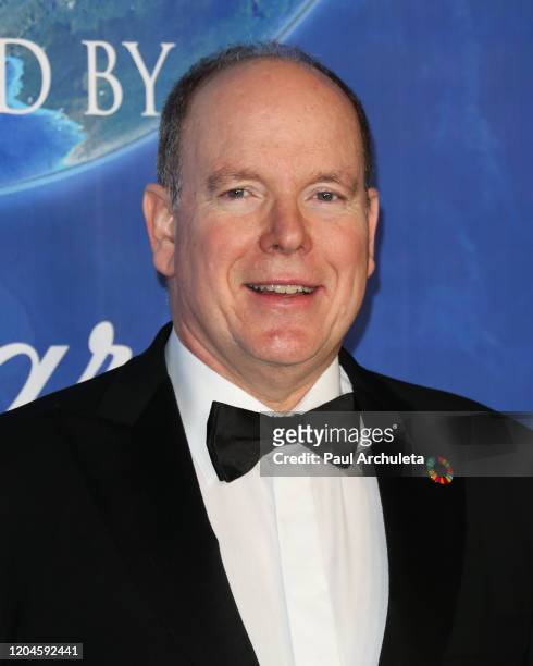 Prince Albert II attends the 2020 Hollywood For The Global Ocean Gala honoring HSH Prince Albert II Of Monaco at Palazzo di Amore on February 06,...