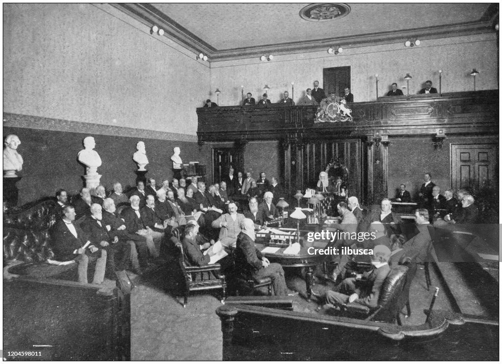 Antique photograph of the British Empire: Legislative Council of New South Wales in session