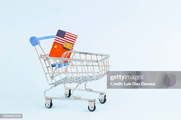 us-china  trade wars for technological supremacy - tariff wars stock pictures, royalty-free photos & images