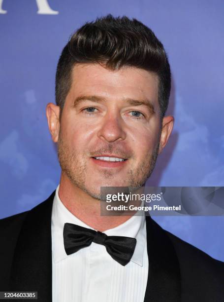 Robin Thicke attends the 2020 Hollywood For The Global Ocean Gala Honoring HSH Prince Albert II Of Monaco at Palazzo di Amore on February 06, 2020 in...