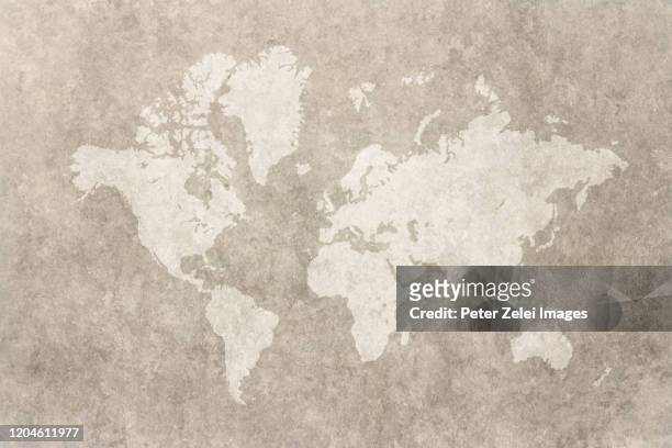 vintage world map - old world map stock pictures, royalty-free photos & images