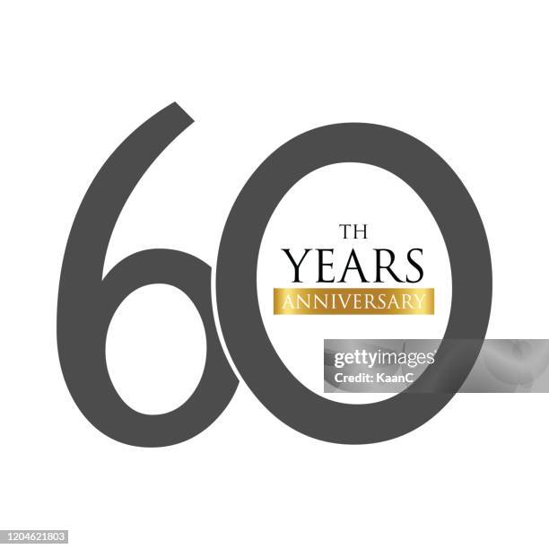 anniversary logo template isolated, anniversary icon label, anniversary symbol stock illustration - 60th anniversary stock illustrations