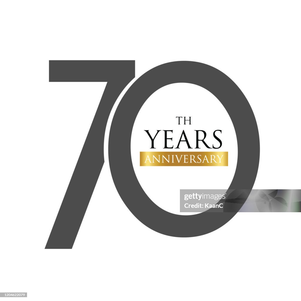 Plantilla de logotipo de aniversario aislada, etiqueta de icono de aniversario, ilustración de stock de símbolo de aniversario