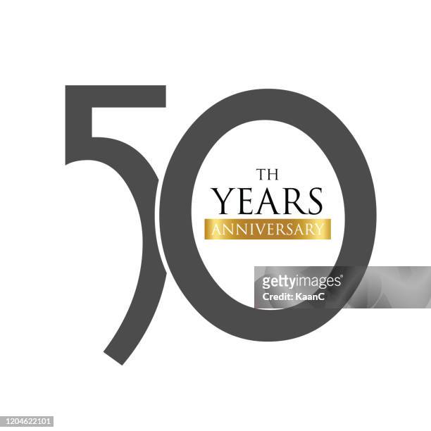 anniversary logo template isolated, anniversary icon label, anniversary symbol stock illustration - 50th anniversary stock illustrations