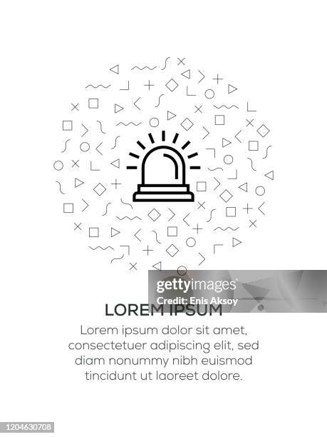 emergency icon arranged with geometrical shapes - beacon stock illustrations