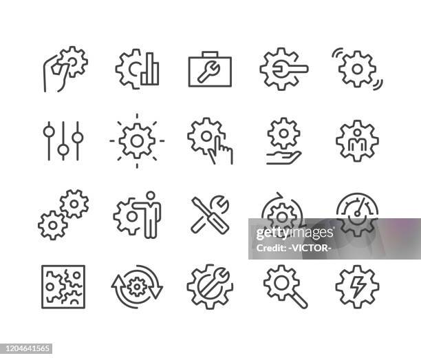 illustrations, cliparts, dessins animés et icônes de paramètres icônes - classic line series - outil de travail