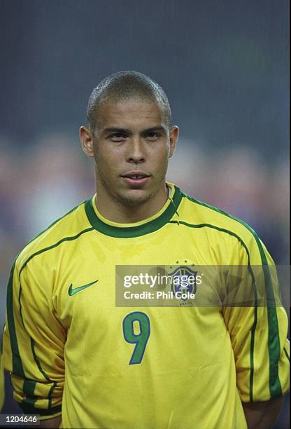 Portrait of Ronaldo of Brazil before a match against Barcelona to commemorate the club's centenary at the Nou Camp played in Barcelona, Spain. \...