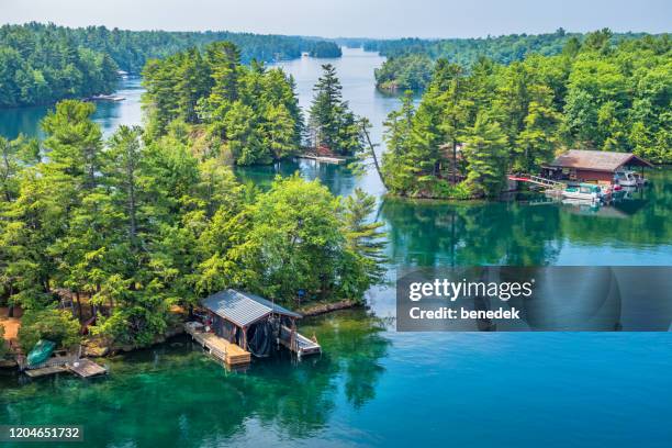 thousand islands national park canada and usa 1000 islands - river st lawrence stock pictures, royalty-free photos & images