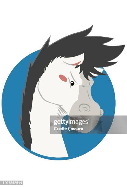 thoroughbred horse - determination face stock illustrations