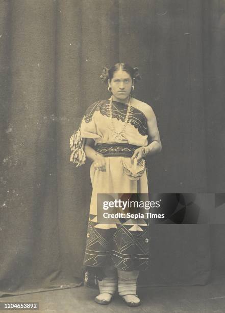 We'wha , a Native American weaver, potter and lhamana of the Zuni people, circa 1886. Lhamana people are males whose cultural roles and dress are a...