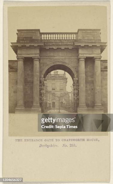 The Entrance Gate to Chatsworth House, Derbyshire. Helmut Petschler & Company , October 30 Albumen silver print.